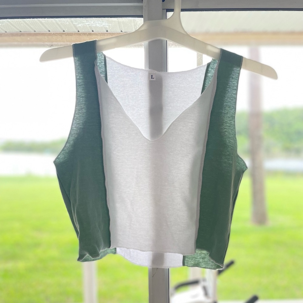 Two Tone Ribbed CropTop